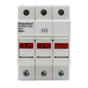 Fuse Holder 3 Pole 10X38MM DIN RT18-32-3P