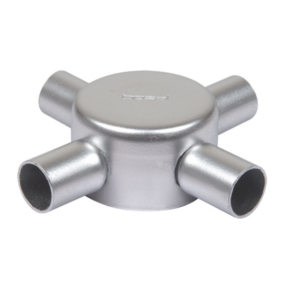 Galvanised Round Box 4 Way Side Entry 20mm