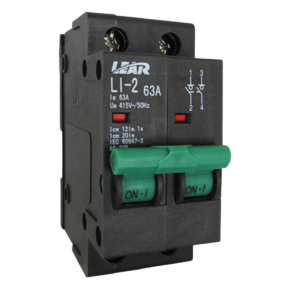 Lear Isolator 63A 2P 4.5KA 38mm Green Handle