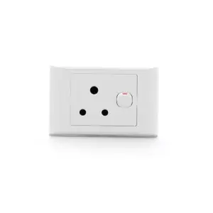 CBI Single Switched Socket Horizontal 4X2 PVC Whit