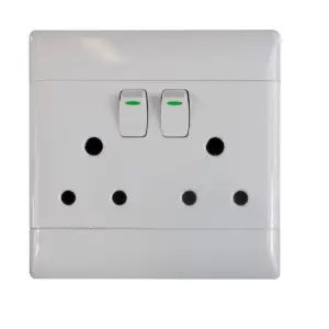 CBI Double Switched Socket 4X4 PVC White SUP675-W