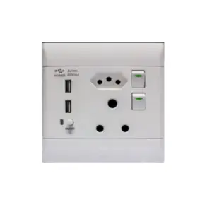 Usb/sa/euro Switched Socket Outlet White