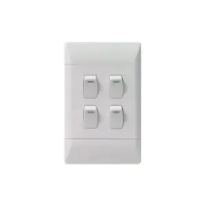 CBI 4 Lever 1 Way Light Switch 4X2 PVC White