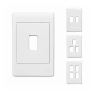 CBI 4 Lever Grid Plate 4X2 PVC White