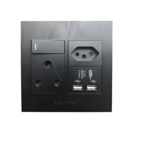 Horm 1076B 4X4 Single 16A Socket With Euro &AMP;2 USB