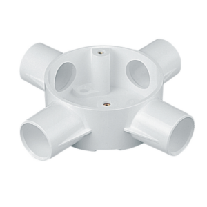 PVC Round Box 4 Way Side Entry 20mm