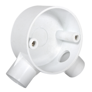 PVC Round Box 2 Way Side Angle Entry 20mm