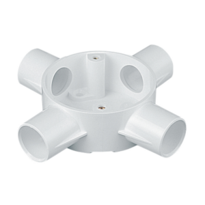 PVC Round Box 4 Way Side Entry 25mm