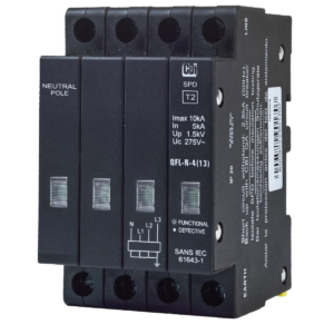 CBI Surge Arrestor QFLN-4 3P+N 10KA 39mm 275V+IND